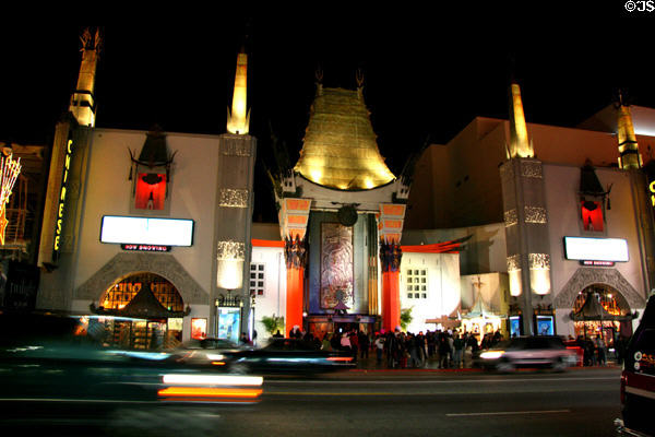 Mann's (formerly Grauman's) Chinese Theatre (1927) (6925 Hollywood Blvd.). Hollywood, CA. Architect: Meyer & Holler.