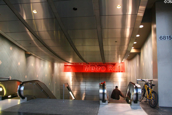 Metro subway entrance at Hollywood & Highland Center. Hollywood, CA.