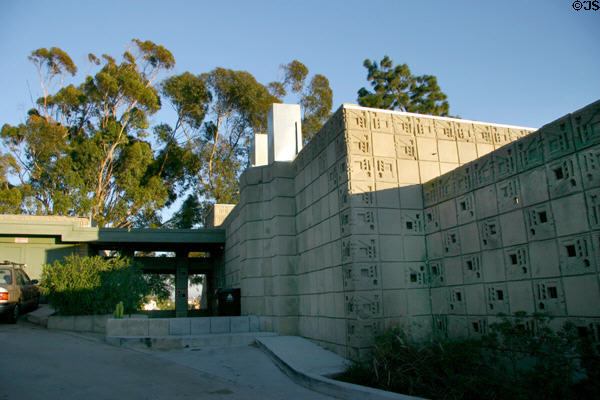 Samuel Freeman House (1924) (1962 Glencoe Way). Hollywood, CA. Architect: Frank Lloyd Wright. On National Register.