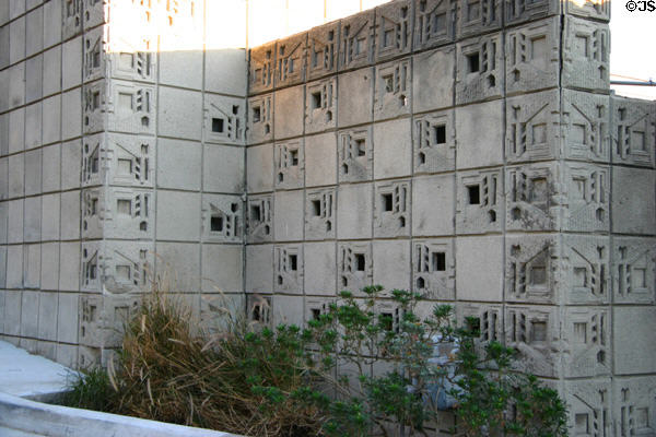 Details of Wright's cement blocks for Freeman House. Hollywood, CA.