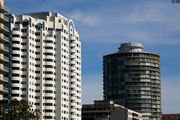 HarborPlace Tower (1992) (22 floors) (525 East Seaside Way) & International Tower. Long Beach, CA.