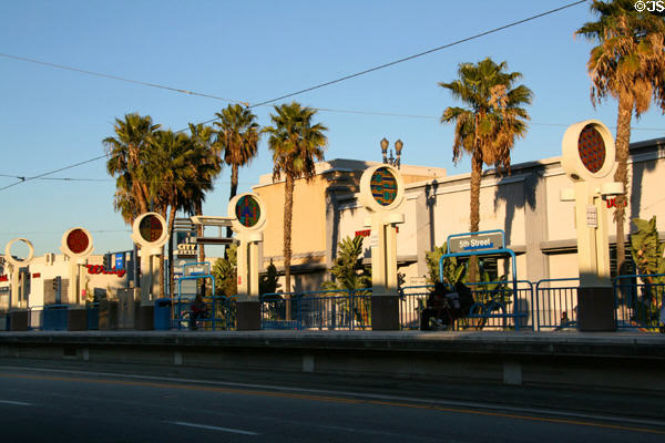Los Angeles Metro LRT 5th St. stop in Long Beach. Long Beach, CA.