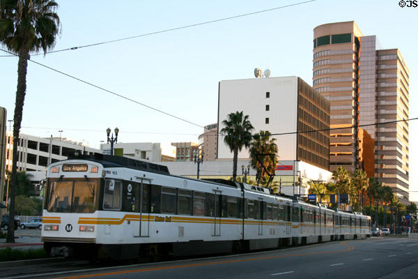 Los Angeles Metro LRT in Long Beach. Long Beach, CA.