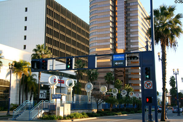 Los Angeles Metro LRT 1st St. stop in Long Beach. Long Beach, CA.