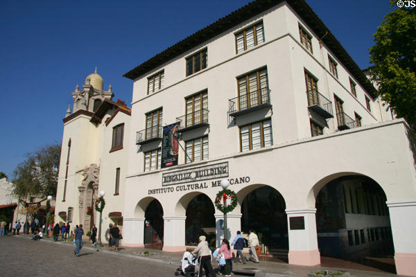 Biscailuz Building (1925-6) (125 Paseo De La Plaza) of Instituto Cultural Mexicano in Olvera Street. Los Angeles, CA.