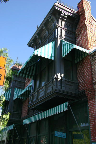 Eloisa Martinez de Sepulveda House (1887) (now Olvera Street visitor center) (Main St.). Los Angeles, CA. Style: Eastlake Victorian.