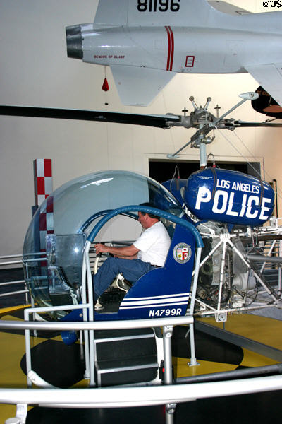 Police helicopter in California Aerospace Museum. Los Angeles, CA.