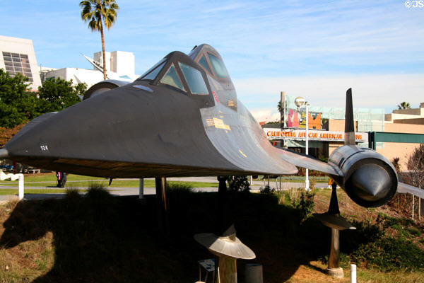 A-12 Blackbird nose view before California African American Museum. Los Angeles, CA.