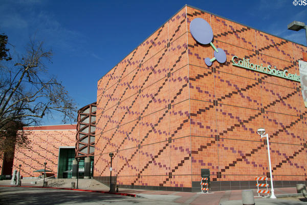 Facade of California Science Center in Exposition Park. Los Angeles, CA.