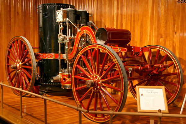 Nott Steam Fire Engine pumper (1904) at LA County Natural History Museum. Los Angeles, CA.