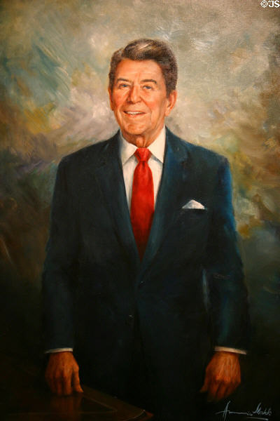 Portrait of President Ronald Reagan by Americo Makk at Reagan Museum. Simi Valley, CA.