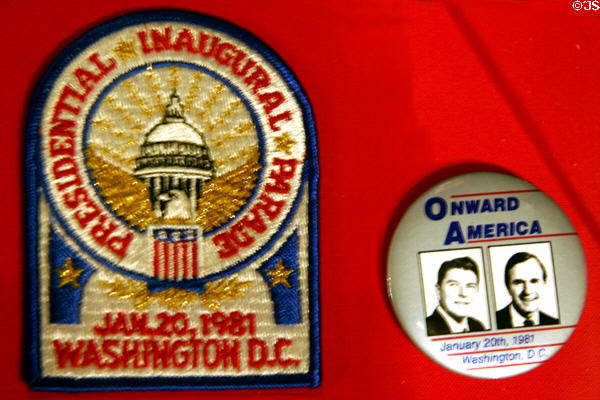 Inaugural patch & button 1981 at Reagan Museum. Simi Valley, CA.