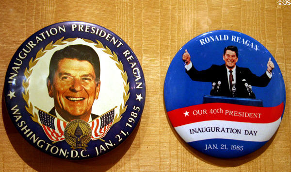 1984 Inaugural buttons at Reagan Museum. Simi Valley, CA.