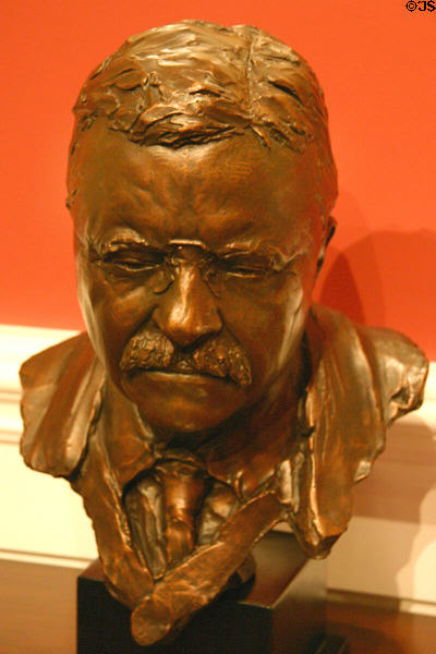 Bronze bust of Teddy Roosevelt at Reagan Museum. Simi Valley, CA.