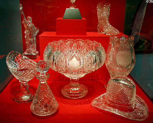 Various cut crystal objects given to President Reagan at Reagan Museum. Simi Valley, CA.