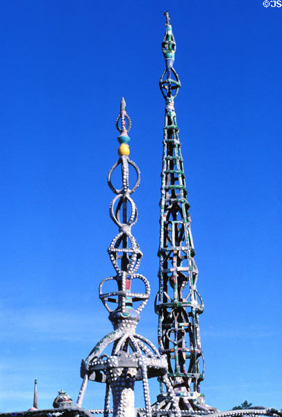 Open spires of Watts Towers. Los Angeles, CA.