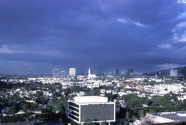 Skyline from Century City west. Los Angeles, CA.