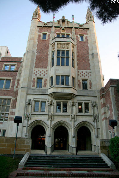 William G. Kerckhoff Hall (1931) student union (UCLA). Los Angeles, CA. Style: Gothic. Architect: Austin Whittlesey of Allison & Allison.
