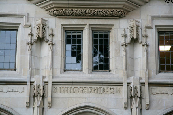 Gothic carvings of William G. Kerckhoff Hall. Los Angeles, CA.