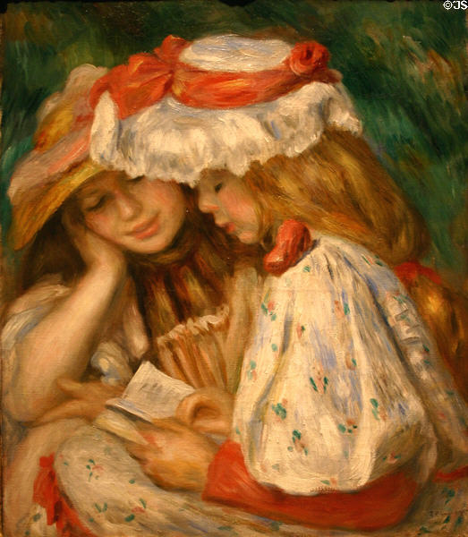 Two girls reading (1890-1) by Pierre-Auguste Renoir at LACMA. Los Angeles, CA.