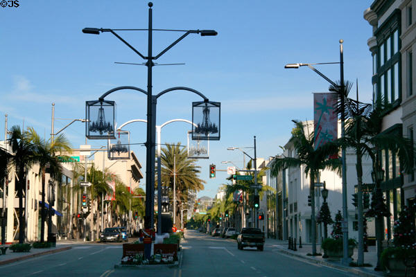 Streetscape of Rodeo Drive. Beverly Hills, CA.