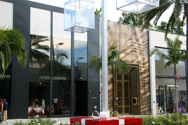 Dolce & Gabanna + Harry Winston + Bebe stores (312-308 Rodeo Dr.). Beverly Hills, CA.