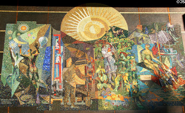 Mosaic mural on Beverly Hills Washington Mutual building (1955) by Millard Sheets. Beverly Hills, CA.