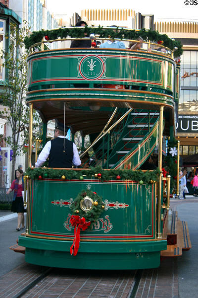 Replica antique streetcar at The Grove shopping center. Los Angeles, CA.