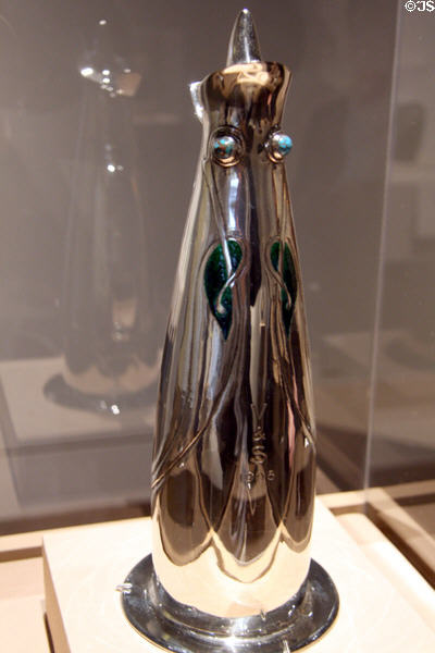 Celtic revival silver flagon (1901) by Archibald Knox at LACMA. Los Angeles, CA.