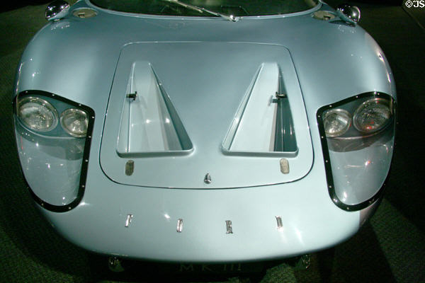 Front hood of Ford GT40 Mark III (1967) at Petersen Automotive Museum. Los Angeles, CA.