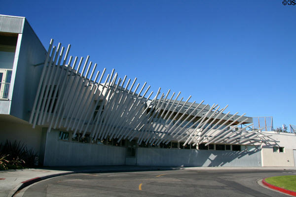 Angled slats of Cabrillo Marine Aquarium. San Pedro, CA.