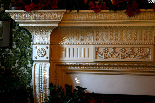 Sitting room fireplace detail of Banning Mansion. Wilmington, CA.