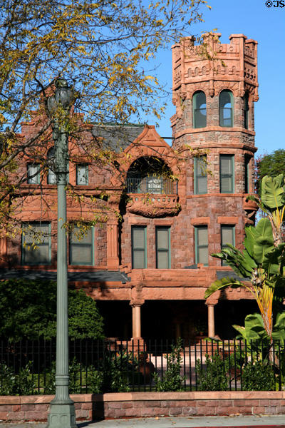 Stimson House (1891) (2421 S. Figueroa St.). Los Angeles, CA. Style: Richardsonian Romanesque & Queen Anne. Architect: Carroll H. Brown. On National Register.