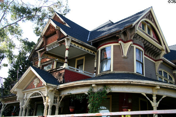 Salisbury House (1880) (2703 S. Hoover). Los Angeles, CA. Style: Queen Anne. Architect: L.A. Smith. On National Register.
