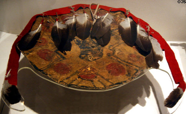 Northern Plains Indian bull hide shield (1870s) at Autry National Center. Los Angeles, CA.