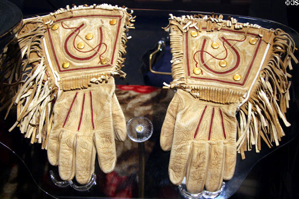 Gloves used by stage coach driver at Autry National Center. Los Angeles, CA.