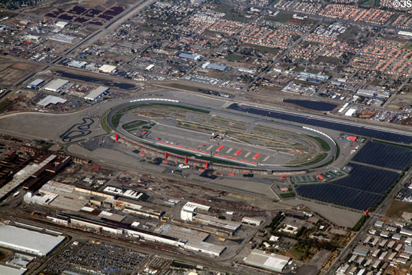 Aerial view of California Speedway in Fontana, CA.