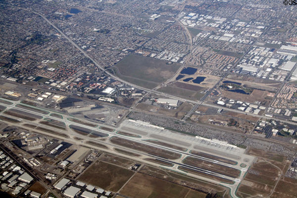 Aerial view of Ontario International Airport. CA.