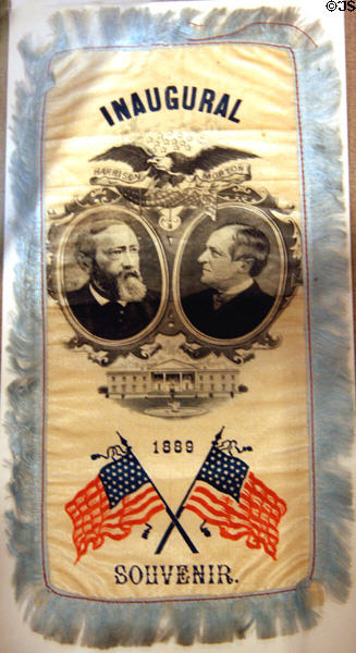 Inauguration ribbon for Benjamin Harrison (1889) in private collection. CA.