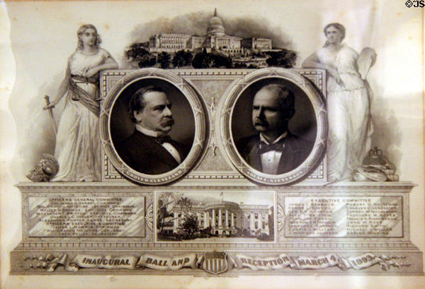 Inaugural Ball program for Grover Cleveland (1893) in private collection. CA.