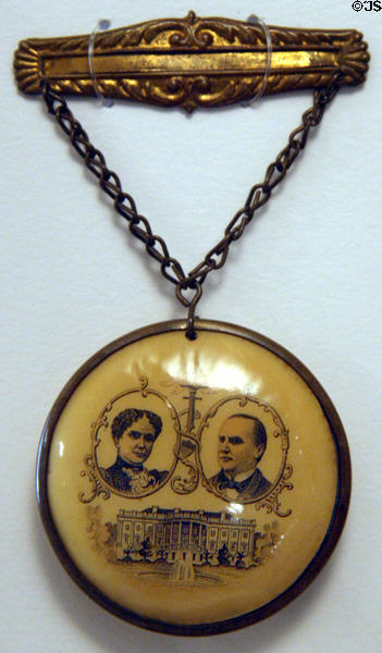 Inaugural pendant showing William McKinley & wife Ida (1897) in private collection. CA.