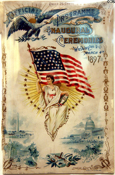 Inaugural official program for William McKinley (1897) in private collection. CA.