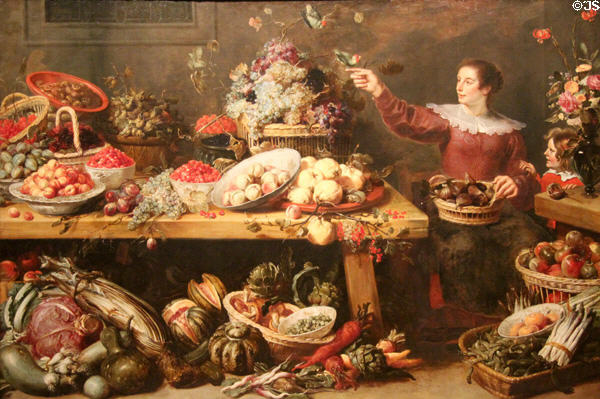 Still Life with Fruit & Vegetables (17thC) by Frans Snyders in Norton Simon Museum. Pasadena, CA.