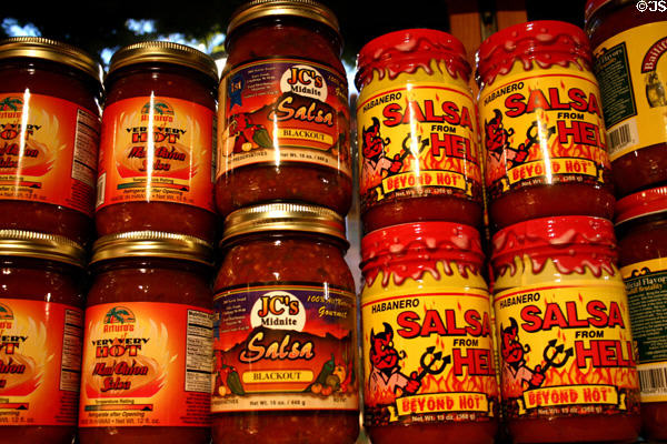 Ultra hot sauces in shop at Seaport Village. San Diego, CA.
