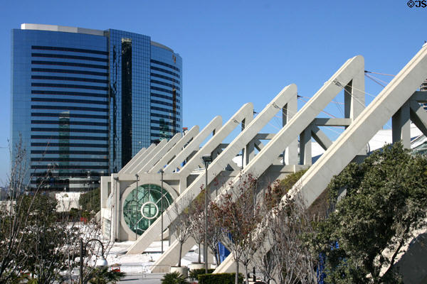 Convention Center Phase I (1989) with flying buttresses & roof sails. San Diego, CA. Architect: Arthur Erickson.