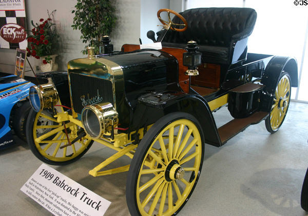 Babcock Truck (1909) the first pick-up from Watertown, NY, at San Diego Automotive Museum. San Diego, CA.