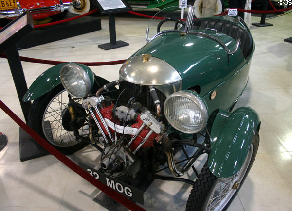 Morgan Super Sports (1932) three-wheeled car from England at San Diego Automotive Museum. San Diego, CA.
