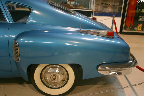 Rear wing of Tucker at San Diego Automotive Museum. San Diego, CA.