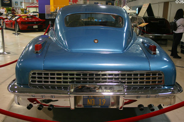 Rear view of Tucker at San Diego Automotive Museum. San Diego, CA.