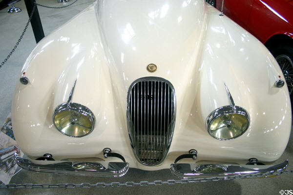 Jaguar XK 120 (1953) from England at San Diego Automotive Museum. San Diego, CA.